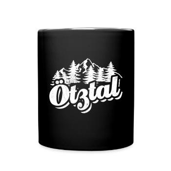 Ötztal - Wald und Berge Wandern Erholung - Tasse einfarbig - Schwarz - Vorne