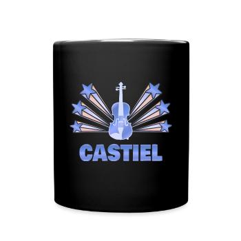 Castiel als Musikinstrument - Tasse einfarbig - Schwarz - Vorne