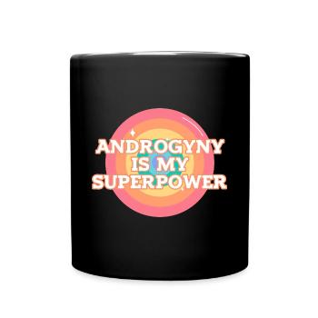 Androgynous LGBTQI Queer Tomboy Nonbinary - Full Colour Mug - black - Front