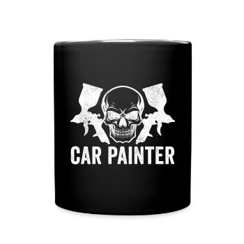 Autokarosserielackierer Autolackierer - Tasse einfarbig - Schwarz - Vorne