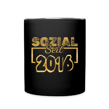 Sozial 2016 - Tasse einfarbig - Schwarz - Vorne