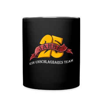 Team 25 Jahre Jubiläum Silberhochzeit - Tasse einfarbig - Schwarz - Vorne