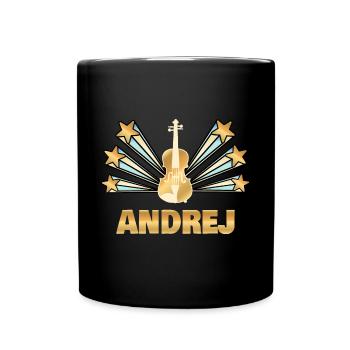 Musikinstrument Andrej - Tasse einfarbig - Schwarz - Vorne