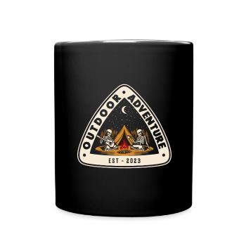 Tente de feu de camp de camping de camping-car d’aventure en plein air - Mug uni - noir - Devant