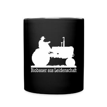 Biobauer in der Nähe aus Leidenschaft Geschenk - Tasse einfarbig - Schwarz - Vorne
