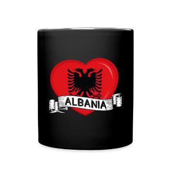 Albanische Flagge Albanischer Adler Shqiponja - Tasse einfarbig - Schwarz - Vorne