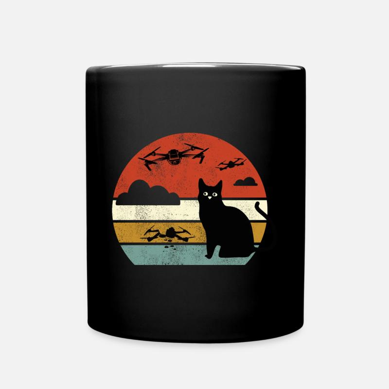 Chat Drone Drone Chat Drones Chats - Mug uni - noir