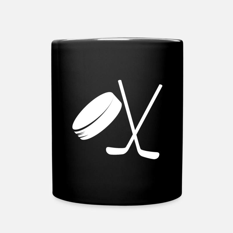 Eishockey Schläger und Puck Wintersport - Tasse einfarbig - Schwarz