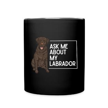 Chien Labrador Retriever chocolat - Mug uni - noir - Devant