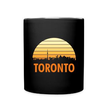 Vintage Toronto Skyline Sunset Retro - Full Colour Mug - black - Front