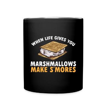 S'more Lagerfeuer Marshmallow Camping - Tasse einfarbig - Schwarz - Vorne