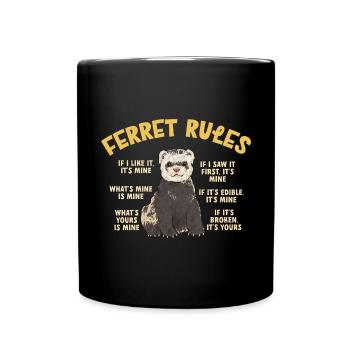 Frettchen Besitzer Frettchen - Tasse einfarbig - Schwarz - Vorne