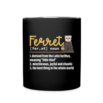 Frettchen Besitzer Frettchen - Tasse einfarbig - Schwarz - Vorne