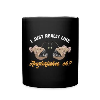 Poisson-grenouille Pêcheur en haute mer Pêcheur à la ligne - Mug uni - noir - Devant