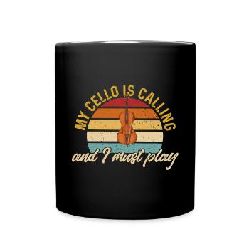 Cellospieler Cellist Musiker Cello - Tasse einfarbig - Schwarz - Vorne