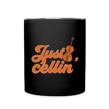 Cellospieler Cellist Musiker Cello - Tasse einfarbig - Schwarz - Vorne