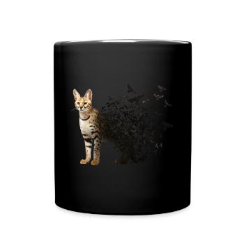 Serval-Katze - Tasse einfarbig - Schwarz - Vorne
