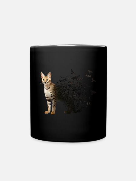 Serval-Katze - Tasse einfarbig - Schwarz