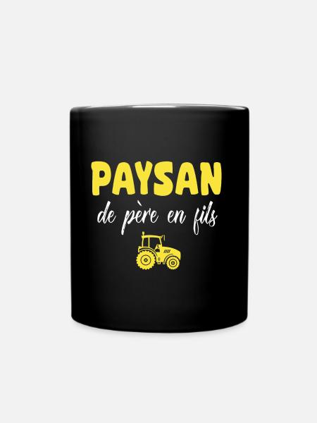 Tracteur paysan de père en fils agriculteur - Mug uni - noir