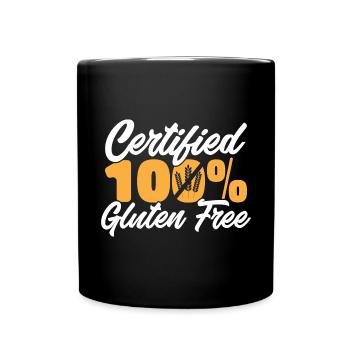 Gluten Free Gluten Intolerance - Full Colour Mug - black - Front