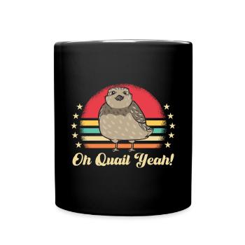 Wachtel Vogel - Tasse einfarbig - Schwarz - Vorne