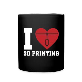 3D Drucker 3D Druck - Tasse einfarbig - Schwarz - Vorne