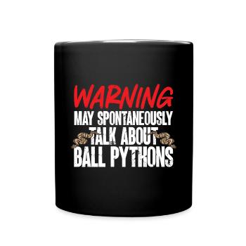Ball Python Schlange Königspython - Tasse einfarbig - Schwarz - Vorne