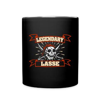 Vorname Lasse - Tasse einfarbig - Schwarz - Vorne