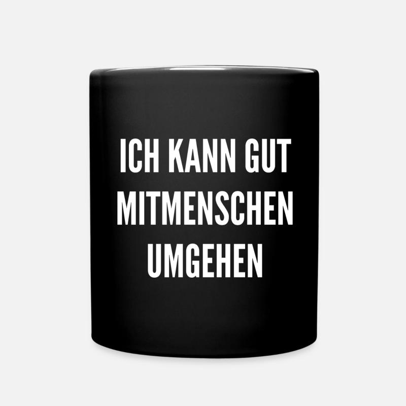 Mitmenschen | Sarkasmus - Tasse einfarbig - Schwarz