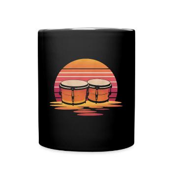 Bongo Musik Geschenk - Tasse einfarbig - Schwarz - Vorne