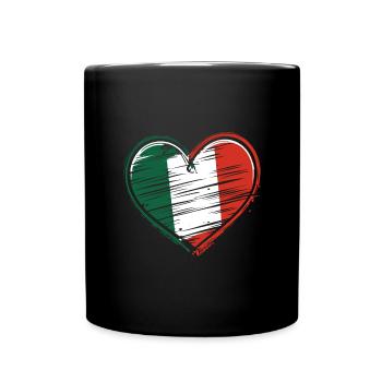 Cœur Italie Cœur Italien - Mug uni - noir - Devant