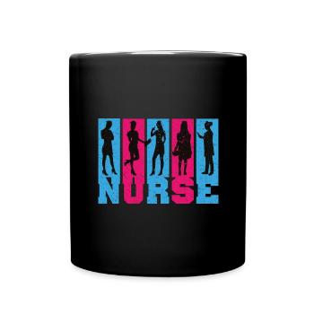 Nurse Krankenschwester Spruch Statement Beruf - Tasse einfarbig - Schwarz - Vorne