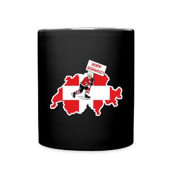 Hopp Schwiiz Eishockey Nationalmannschaft - Tasse einfarbig - Schwarz - Vorne