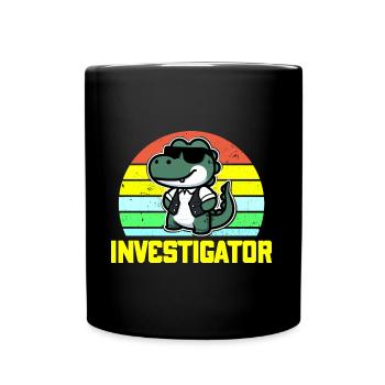 Enquêteur Drôle Alligator Cool Portant Un Gilet - Mug uni - noir - Devant