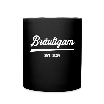 Junggesellenabschied 2024 Party Team Bräutigam - Tasse einfarbig - Schwarz - Vorne