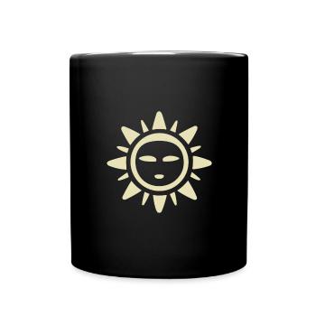 Abstrakte Sonne Sonnenschein Abstrakte Kunst - Tasse einfarbig - Schwarz - Vorne