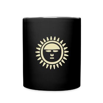 Abstract Sun Sunshine Abstract Art - Full Colour Mug - black - Front