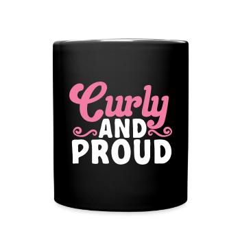 Curly Hair Afro Curls Natural Hair - Full Colour Mug - black - Front