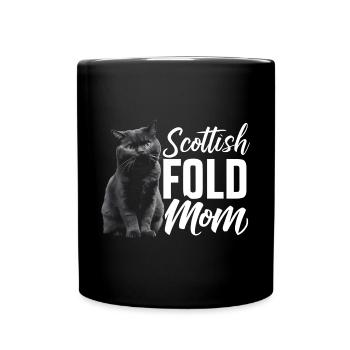 Katze Scottish Fold Geschenk - Tasse einfarbig - Schwarz - Vorne