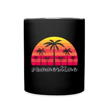Plamen Summertime die Sommerzeit - Tasse einfarbig - Schwarz - Vorne