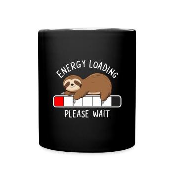 Sleeping Sloth Battery Charging Bar - Full Colour Mug - black - Front
