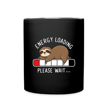 Sleeping Sloth Battery Charging Bar - Full Colour Mug - black - Front