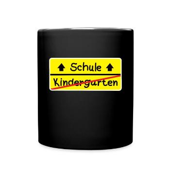 Kindergarten Ende Start Schule Einschulung Schüler - Tasse einfarbig - Schwarz - Vorne