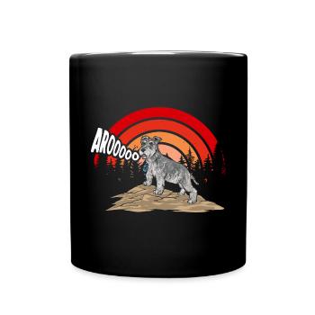 Zwergschnauzer Hund Schnauzer - Tasse einfarbig - Schwarz - Vorne