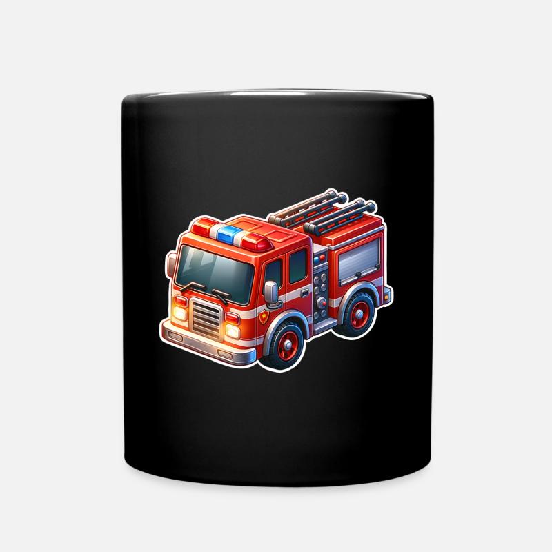 Feuerwehr - Tasse einfarbig - Schwarz
