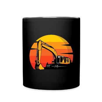 Baggerfahrer Baggerfahrer - Tasse einfarbig - Schwarz - Vorne