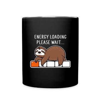 Sloth Energy Loading Please Wait - Full Colour Mug - black - Front