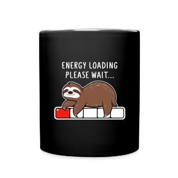 Sloth Energy Loading Please Wait - Full Colour Mug - black - Front
