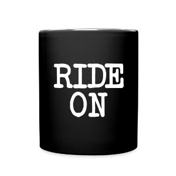 Slogan de motivation RIDE ON Statement - Mug uni - noir - Devant