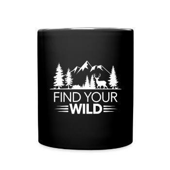 Outdoor Find Your Wild Abenteuerlust - Tasse einfarbig - Schwarz - Vorne